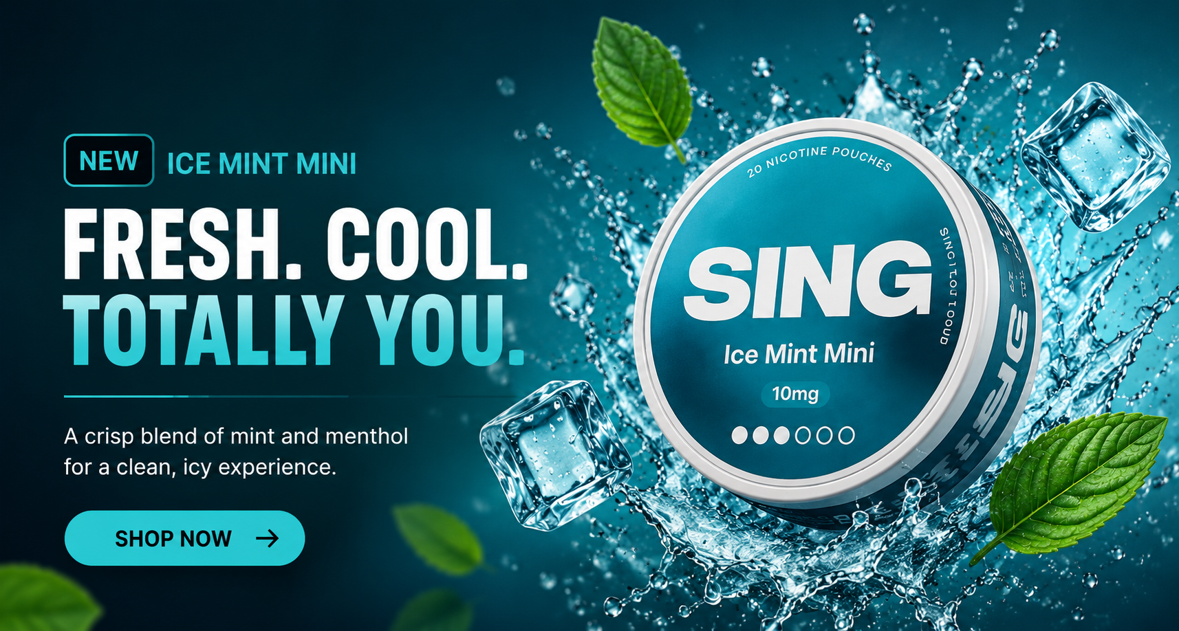 SING Ice Mint Mini — a crisp blend of mint and menthol