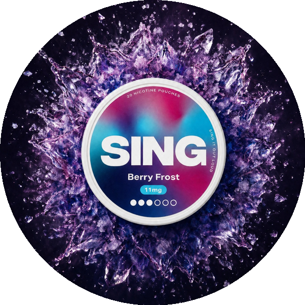 SING Berry Frost nicotine pouch tin