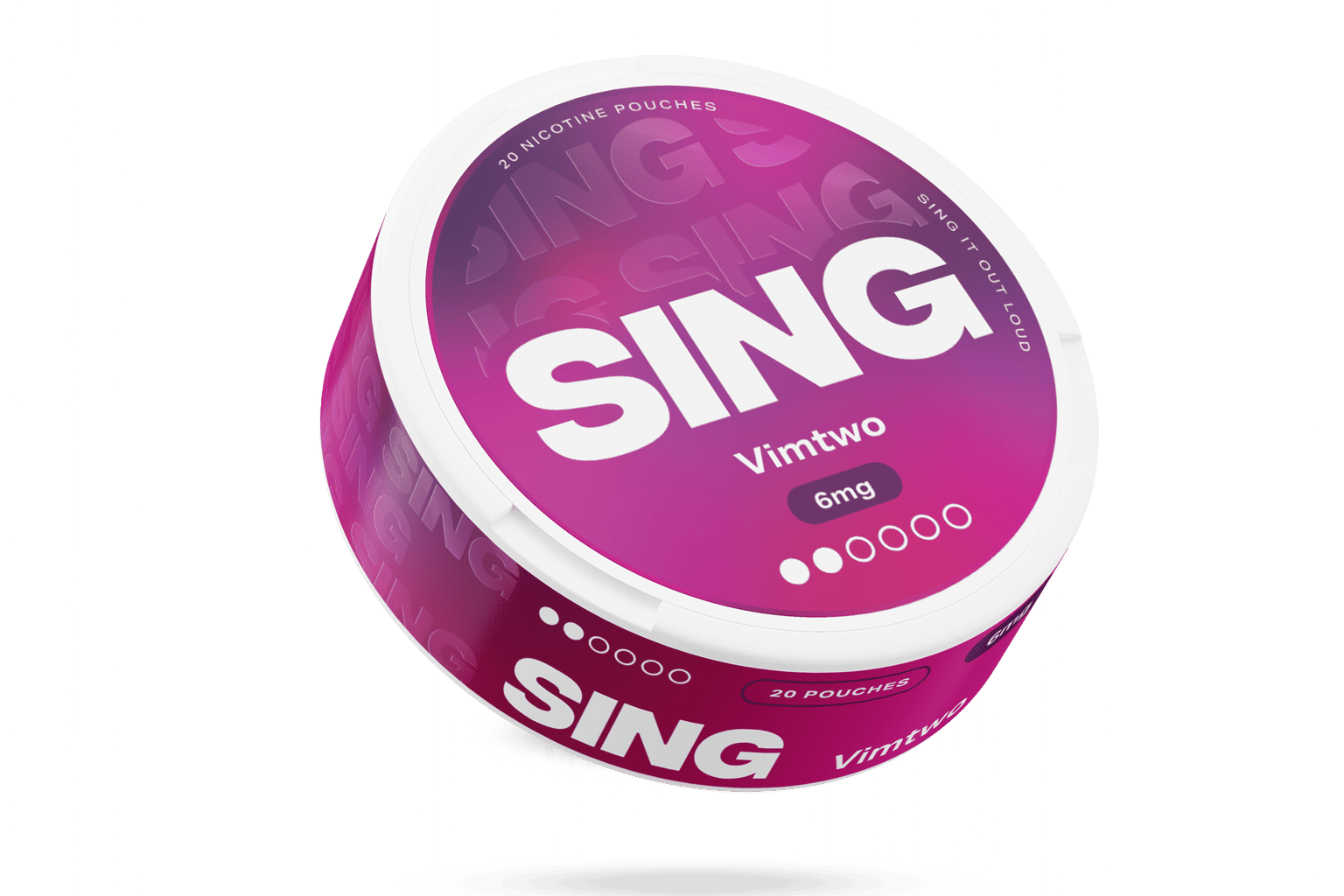SING nicotine pouch tin, blueberry flavour