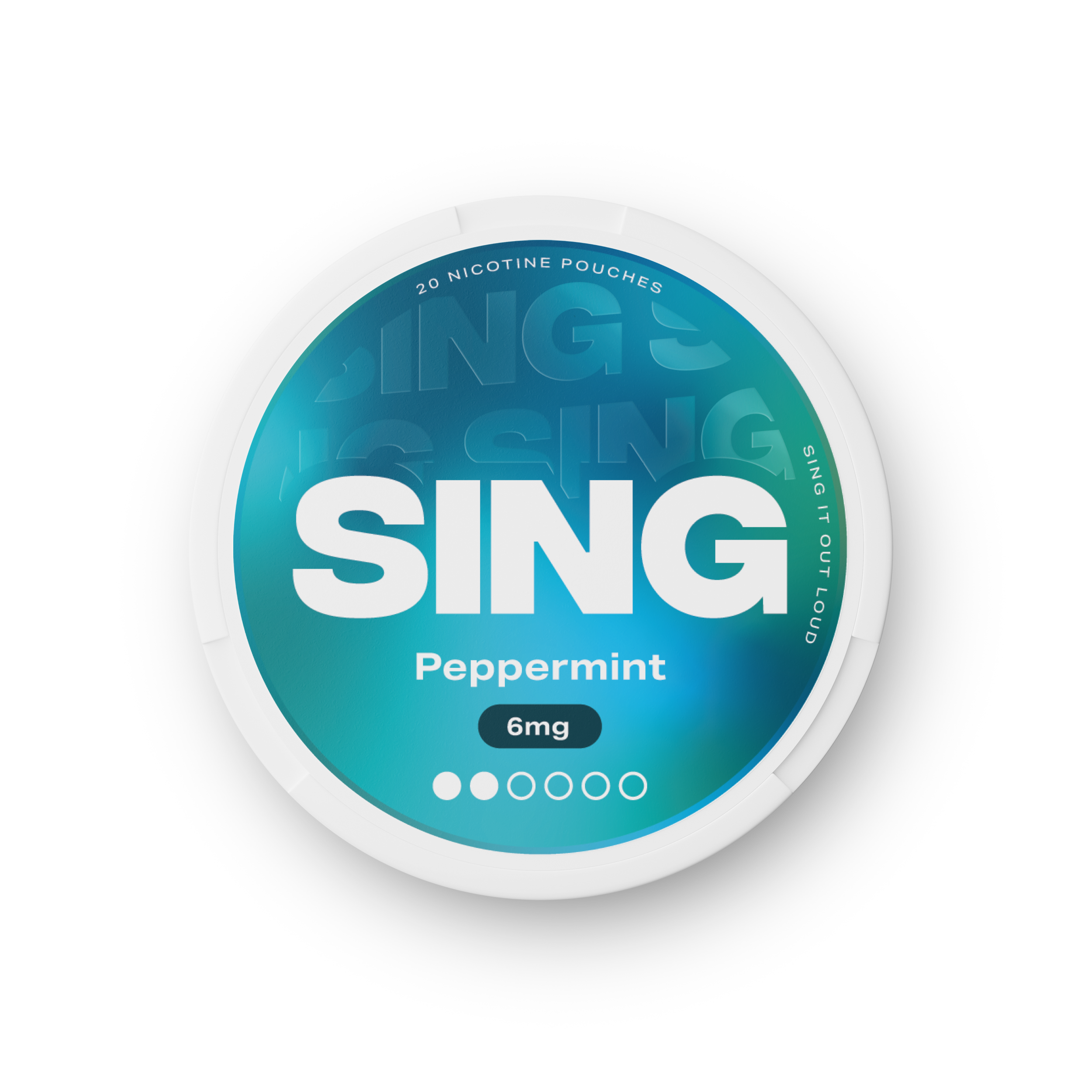 SING Peppermint nicotine pouch tin