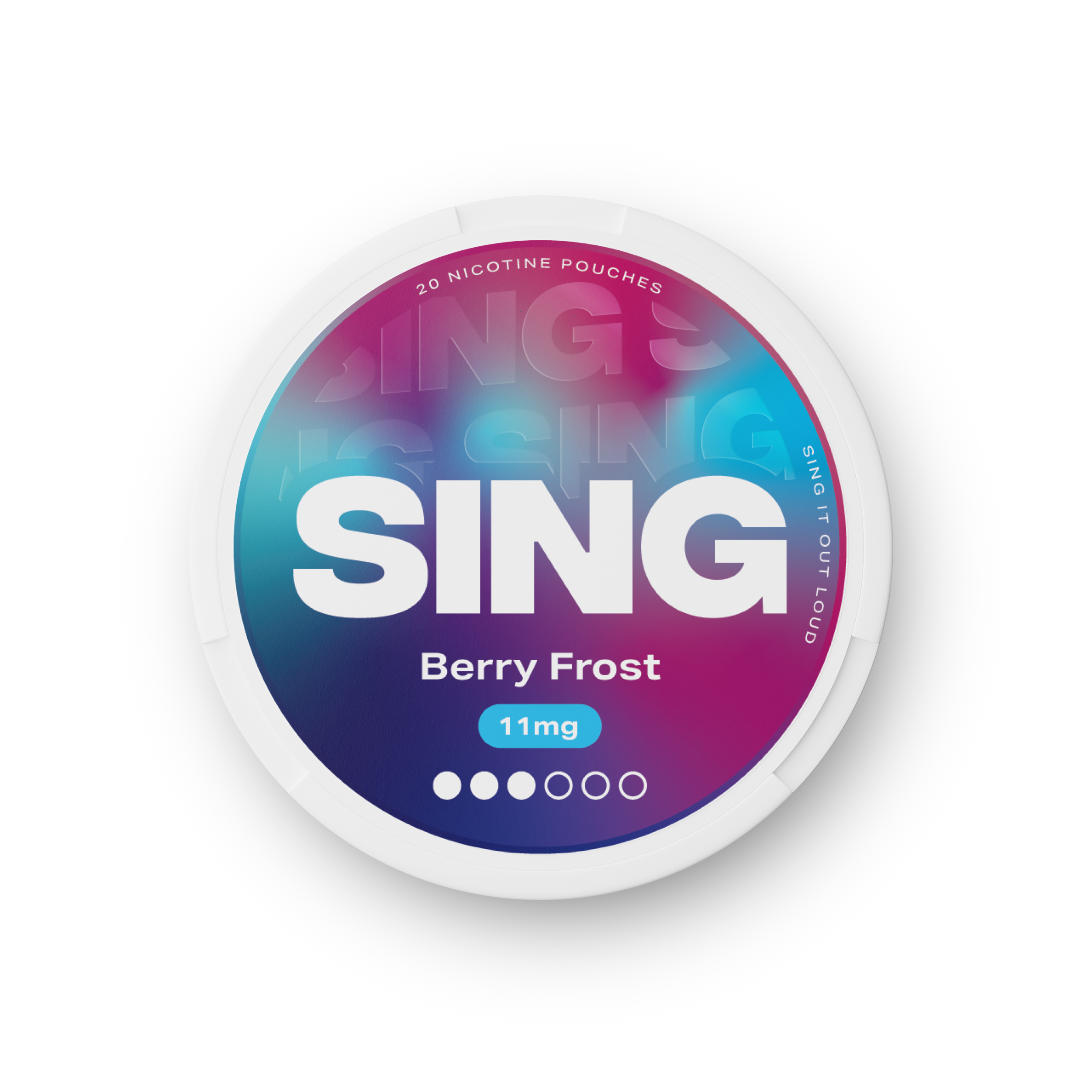 SING Berry Frost nicotine pouch tin