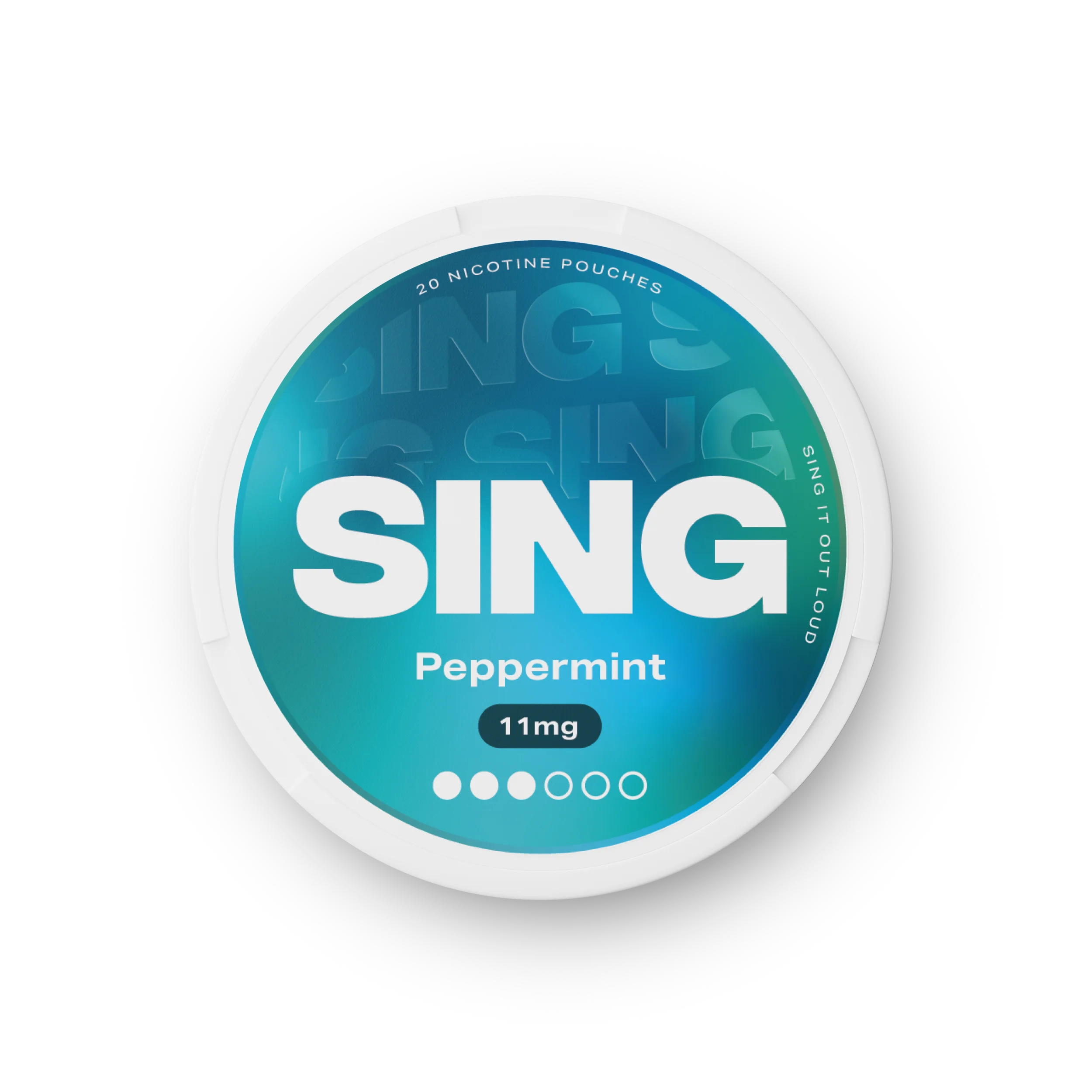 SING Peppermint nicotine pouch tin — 11mg