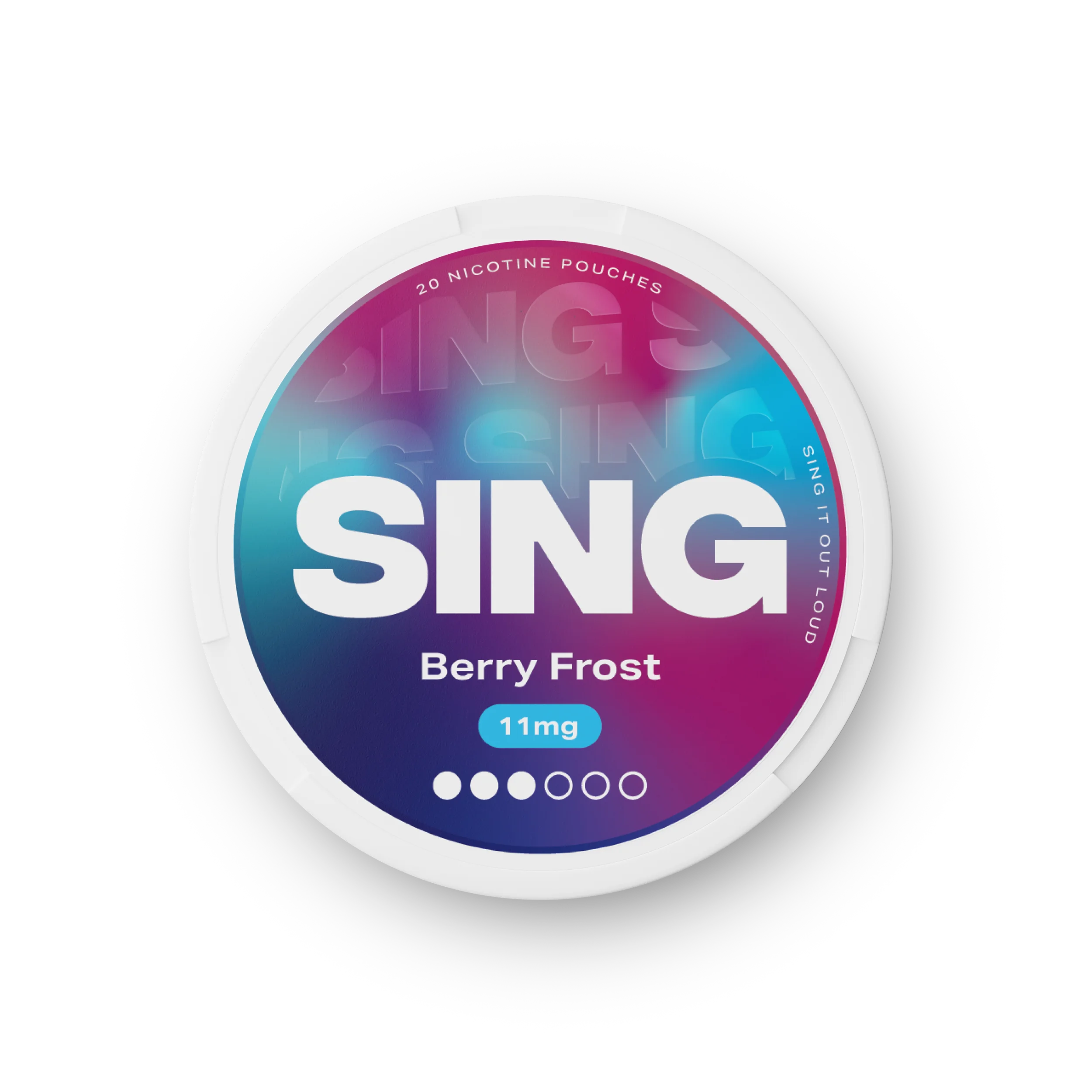 SING Berry Frost nicotine pouch tin — 11mg