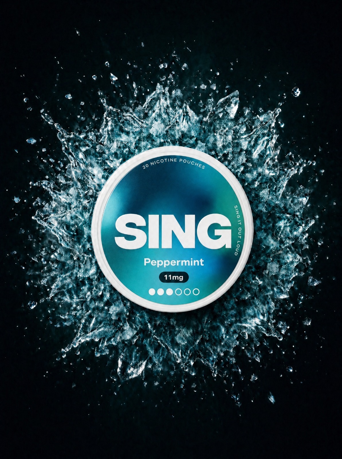 SING Peppermint nicotine pouch tin